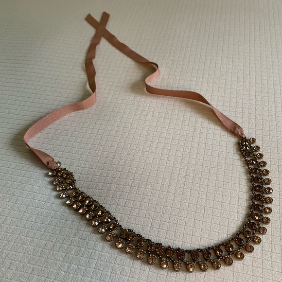 J.Crew copper & bronze bejeweled ribbon necklace - Picture 5 of 16